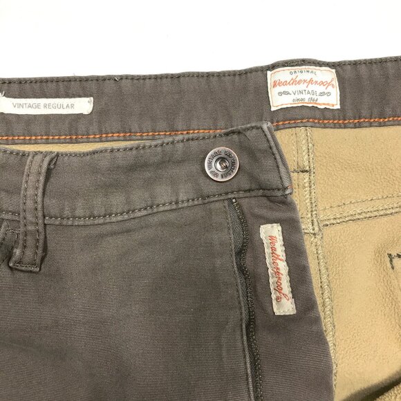 Weatherproof Vintage Regular Fleece Lined Brown Flat Front Pants Mens 40x30 - Picture 3 of 7